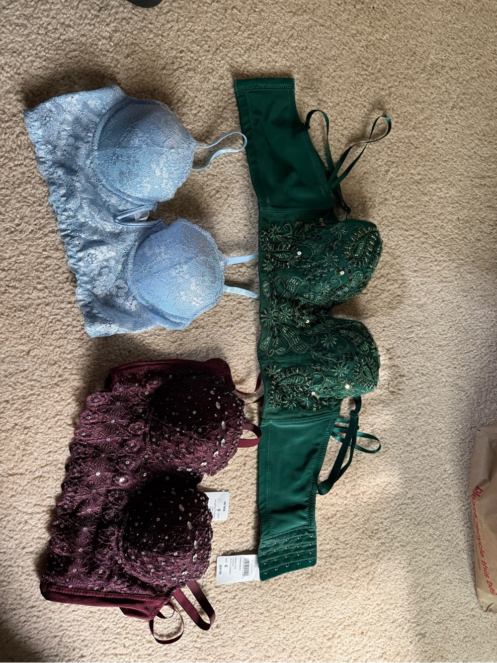 2 Windsor & 1 Forever 21 Lace & Embellished Underwire Corset Bras
